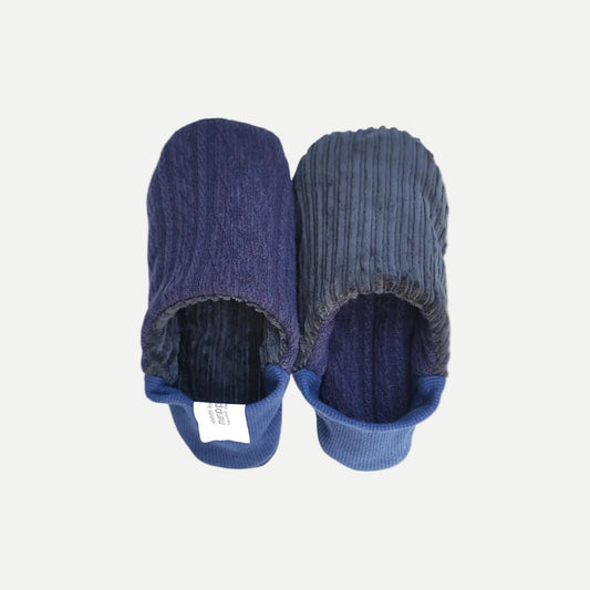Reversible Slippers Cable Knit Purple / Blue