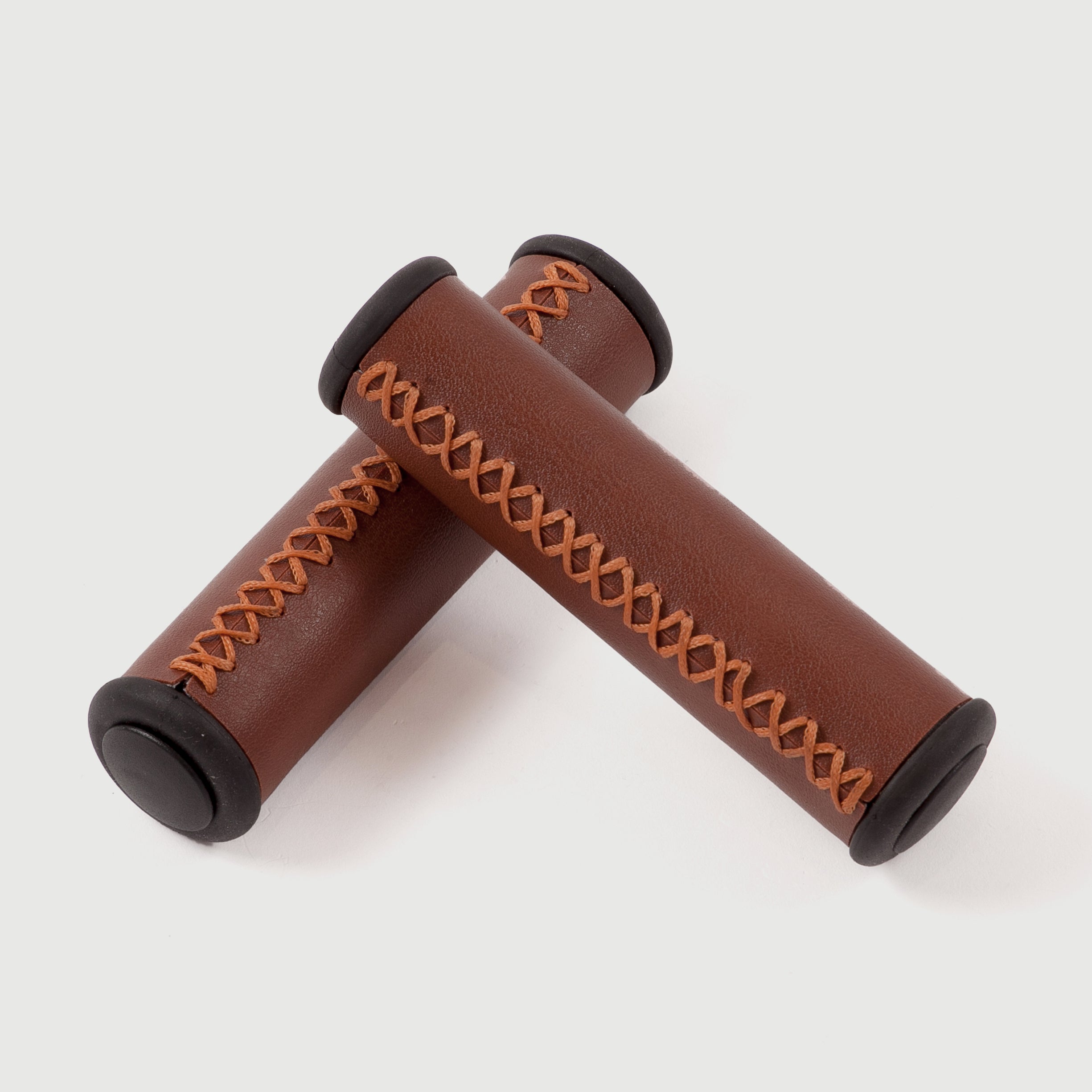 Brown Grips with Bar-End Caps