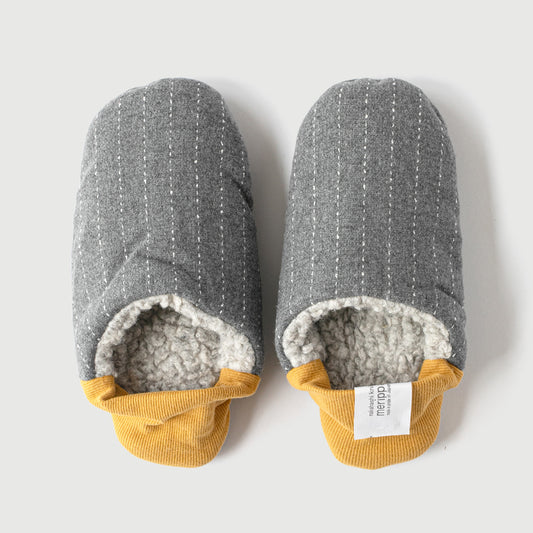 Reversible Slippers (D.Grey Stripe / Grey)